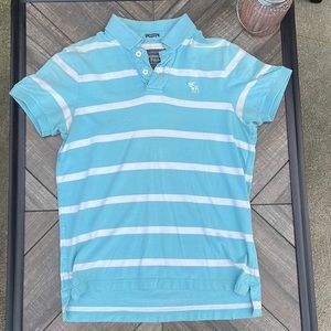 Small A&F turquoise polo shirt